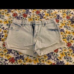 White washed jean shorts
